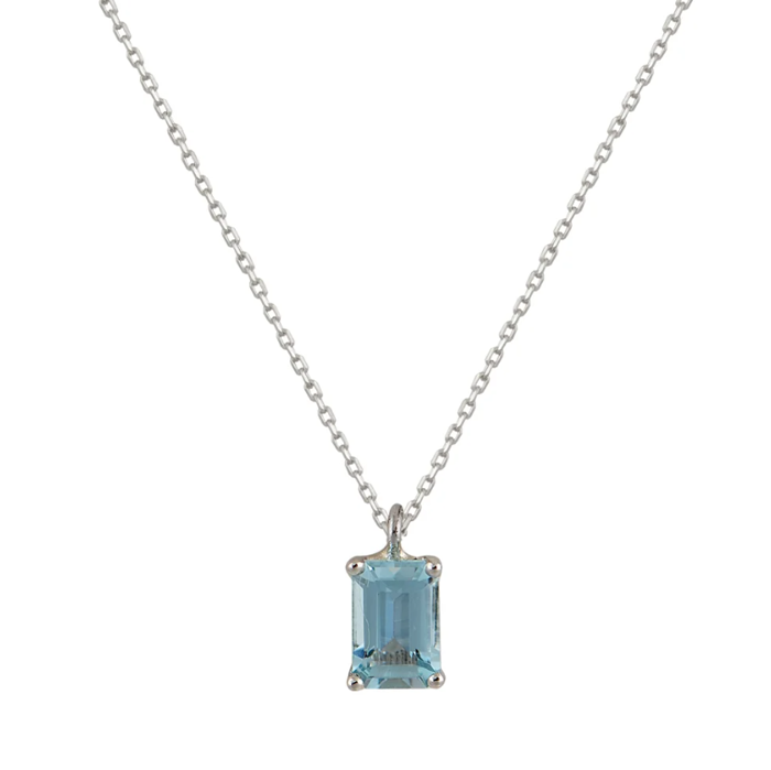 Gynaikeio Kolie me Aquamarine
