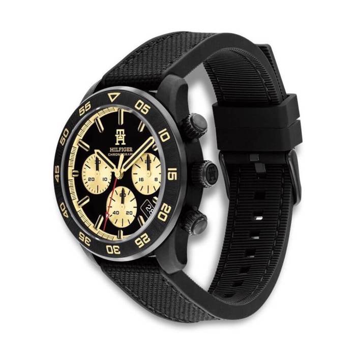 Roloi Tommy Hilfiger 1792182 me ubridiko louri ufasma me kaoutsouk